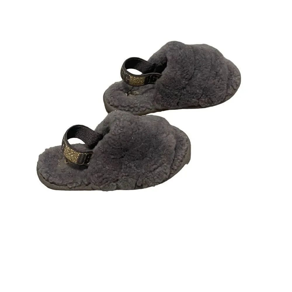 UGG Fluff Yeah Slides Purple Toddler Girl Size 10